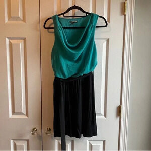 Express Teal and Black Mini Dress